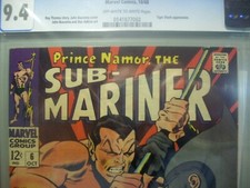 SUB-MARINER 6 CGC 9.4 NM STAN LEE JOHN BUSCEMA CGC NM 9.4 TIGER SHARK! NM 9.4