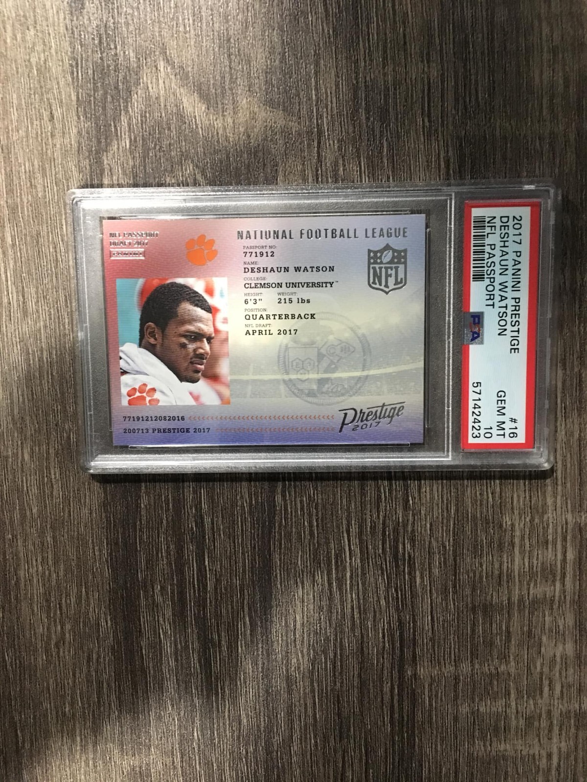Deshaun Watson Panini Prestige NFL Passport #16 Base