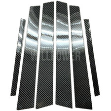 6x Twill Real Carbon Fiber Pillar Panel Covers Fits 03-09 W211 E63 E55 E350 E500