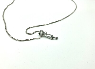 3D Dangling Cat Necklace - Silver Tone - Pendant Playful Kitty Cats Gift