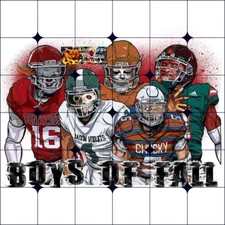 Sublimation Print Halloween Football Players Ready to Press Heat Transfer