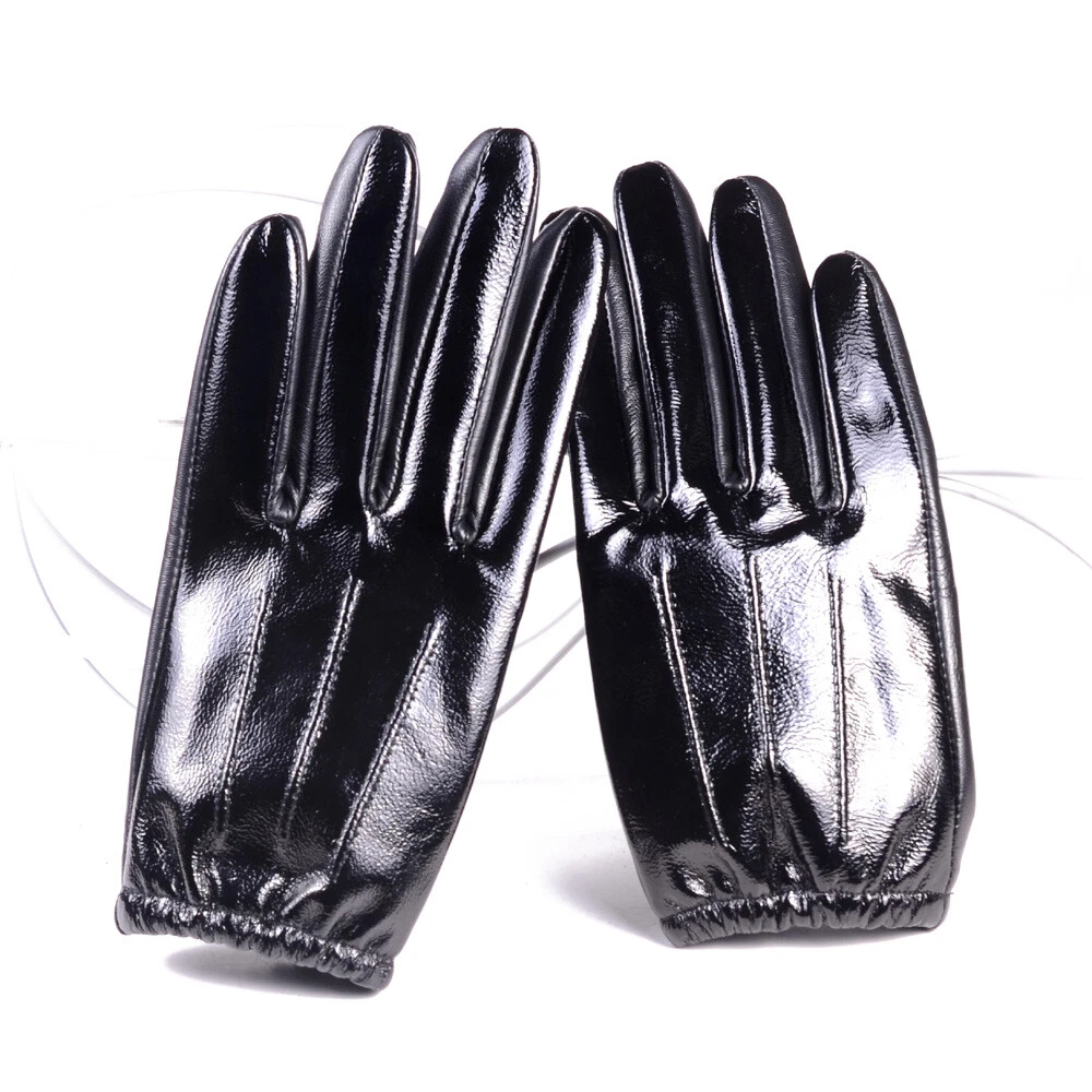 Women’s Ladies 100%Real Leather Shrink Wrist Touch Screen Tactical Short Gloves