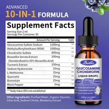 Glucosamine Chondroitin Turmeric MSM Triple Strength Joint Support 2000mg