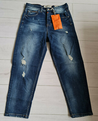 Tigha Herren  Jeans Tapered Fit Relax Stretch Toni 9994 destroyed mid blue 30/32