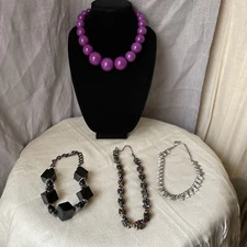 Lot Of 4 Vintage Costume Jewelry See Pictures For Details/Wear