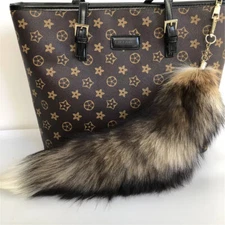 16"-18" Real Sun Fox Fur Tail Keychain Bag Charm Purse Pendant Cosplay Toys
