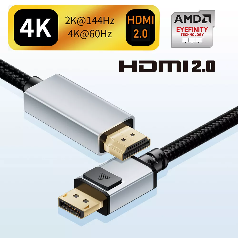 4K DisplayPort to HDMI cable 144Hz DP to HDMI 4K 60Hz cable DisplayPort in  to HDMI