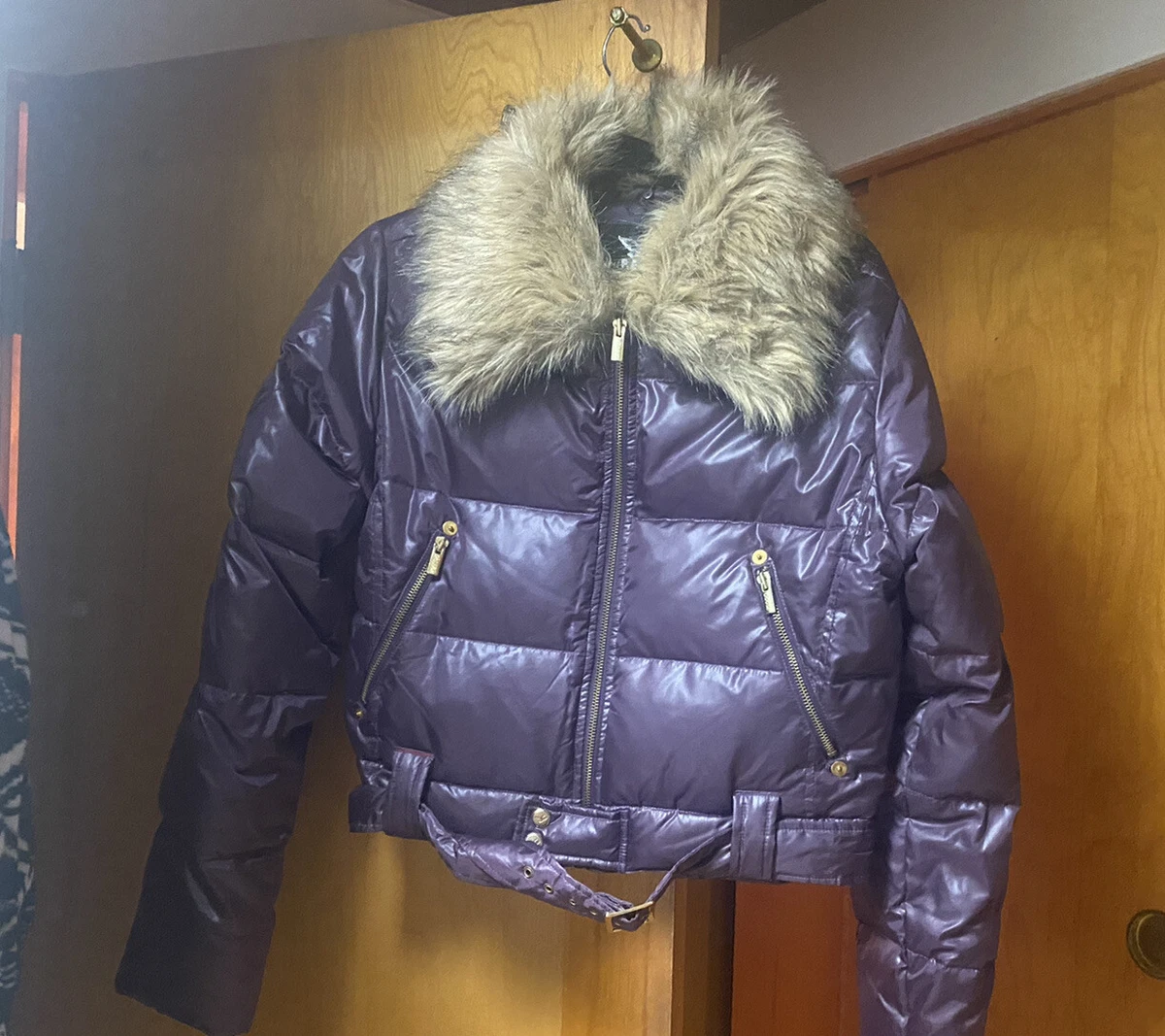 Triple Fat Goose Purple Puffer Down Jacket Women s XXL Fur Collar
