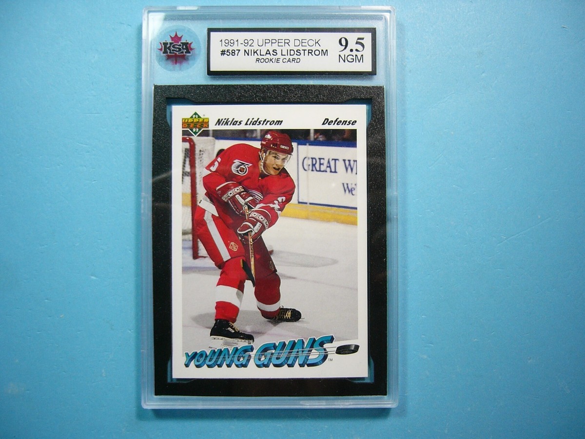 1991/92 UPPER DECK YOUNG GUNS CARD 587 NICKLAS LIDSTROM ROOKIE RC
