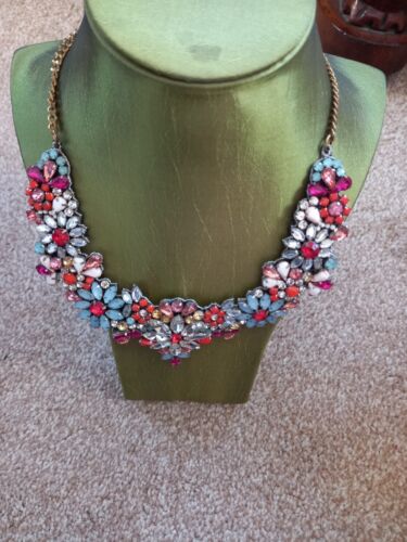 Multi Colour Flower Jewel Necklace By New Look - Picture 1 of 2