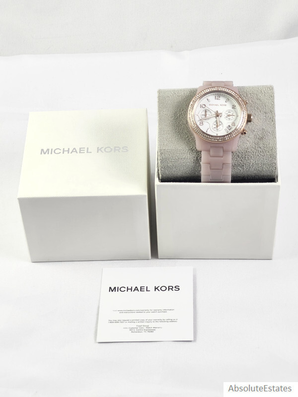 NEW Michael Kors Runway Pave Rose Gold Glitz Blush Pink