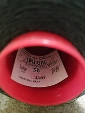 1-CONE/2167 CHARCOAL GRAY"Threads USA/ONCORE"COTTON WRAP POLYESTER 50/6000/T-40