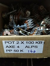 2x100 K Potentiomètre 2x 100 K ohm Log axe 4mm Prise physiologique 50k P.N140