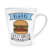 Beware VerrüCkte Hamburger Mann 341Ml Latte Becher Tasse Fast Food Lustiger Witz
