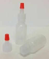 50 pack of 1/2oz (15mL) Plastic Boston Round Squeeze Bottles with Yorker Caps