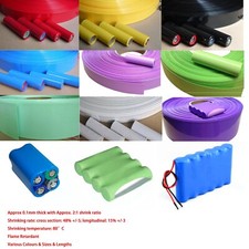 40mm-55mm PVC Heat Shrink Tubing Wrap RC Battery Pack LiPO NiMH NiCd All Colors