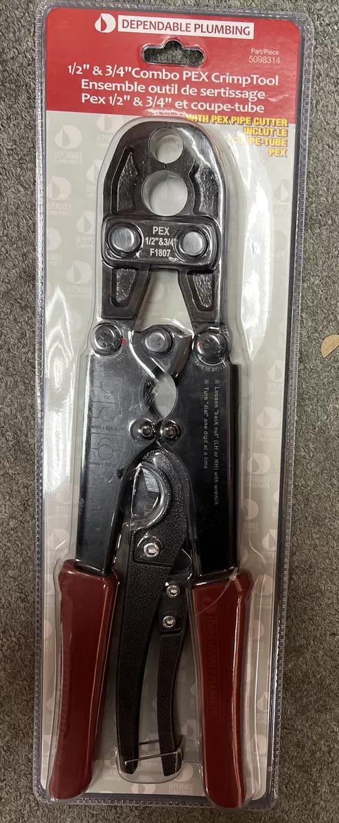 DEPENDABLE PLUMBING 1 2 3 4 combo pex crimp tool part 5098314