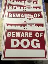 new Lot of 6 Beware Of Dog Sign 9"x12" flexible plastic