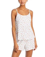 Aqua Skinny Tank & Short Pajama Set - Exclusive size M Blue/watermelon