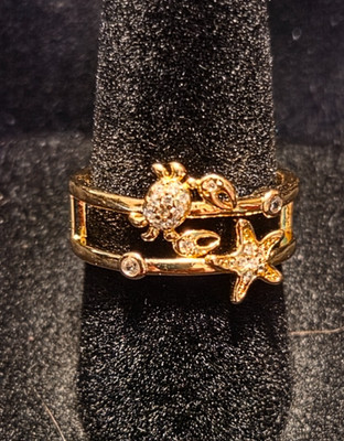 Maritimer Ring 14 Karat Gelbgold gefüllt Größe 6