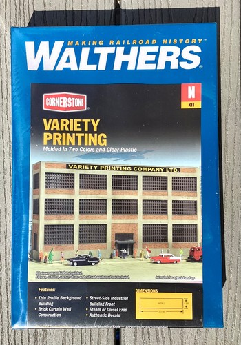 WALTHERS 1/160 N SCALE CORNERSTONE VARIETY PRINTING COMPANY MODEL KIT # 933-3252 | Zustand: New