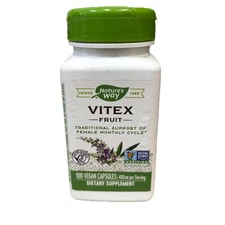 Nature's Way Vitex Fruit 400mg 100 Caps Traditional Support Female Cycle 08/2027