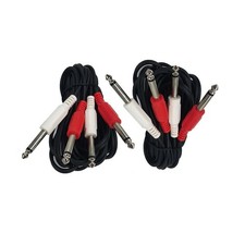 Cable Up CU/AD205 16' Dual 1/4" TS Male to Same Audio Cable 2-Pack