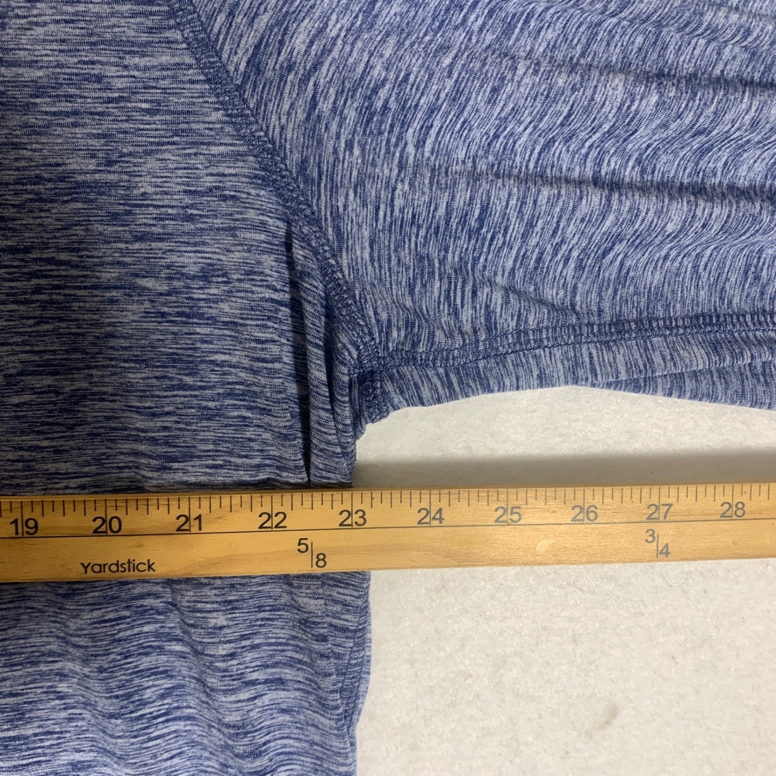 Amazon Essentials Men Heathered Blue Quarter Zip … - image 7