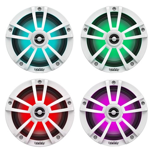 Infinity 6.5" 225 Watt Max Marine Coaxial RGB LED White Boat Speakers (2 Pairs)