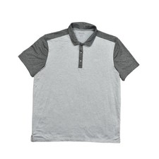 Calvin Klein Men's Gray Polo Shirt L Polyester Performance Regular Fit Stretch