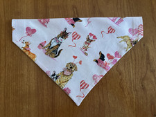 Over Collar Slide On Pet Dog Cat Bandana Scarf S/M/L VALENTINE'S DAY - New