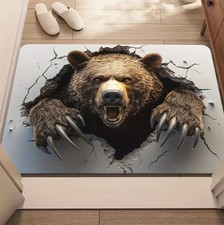 Bear 3D Optical Rubber Doormat, Floor Carpet Home Decor