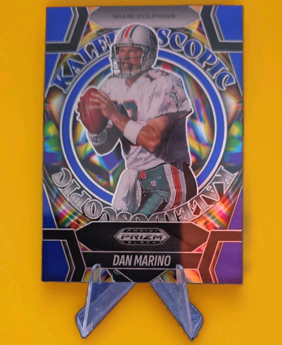 Panini 2025 Prizm Black Dan Marino Dolphins Kaleidoscopic #1 Blue Prizm /199