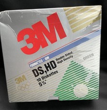 3M 5 1/4" Double Sided Double Density Floppy Diskettes 42426 Pack of 10 Sealed