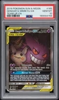2019 POKEMON SUN & MOON TEAM UP #165 FULL ART/GENGAR & MIMIKYU GX PSA 10