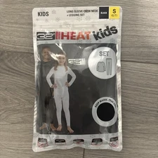 NEW - 32 Degree Heat Kids Long Sleeve Crew Neck & Legging Set - Black - Size S