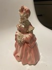 Pink White Ceramic Woman Figural Floral Glossy Mid-Century Planter C4 — photo 4