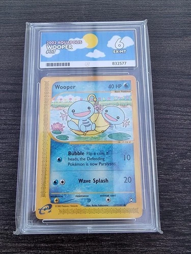 2002 Aquapolis WOOPER 117/147 ACE 6 EX-MT Graded Card