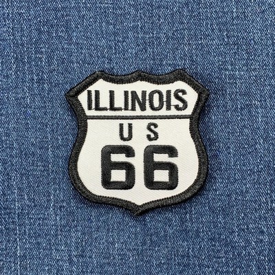 Illinois Route 66 Patch - Embroidered Highway Sign Badge 2.5'' (Iron On)