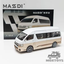 MASDI 1:64 Hiace H200 White Gold Diecast Model Car