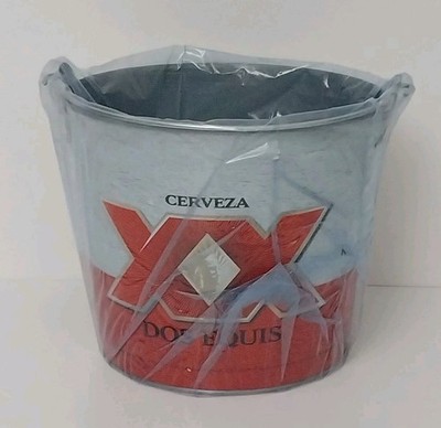 Dos Equis XX Beer Metal Ice Bucket Bar Pail Beach Planter 5Quart