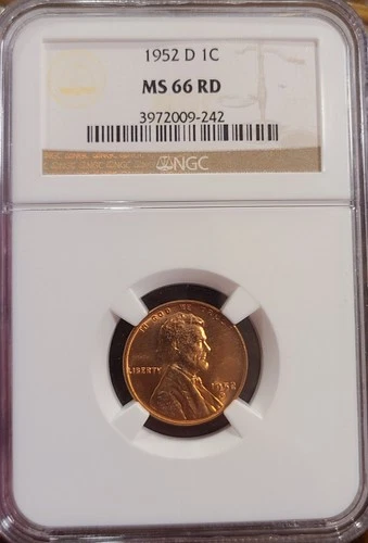 1952-D Lincoln Wheat Cent NGC MS66 RD