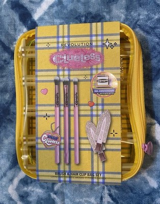 Limited Edition Clueless 30th Anniversary Makeup Brush & Hair Clip Bag Set *New*