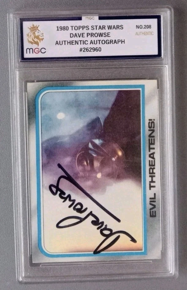 1980 TOPPS STAR WARS THE ESB DARTH VADER #208 SIGNED BY DAVE PROWSE GRADED - Image 4 of 4