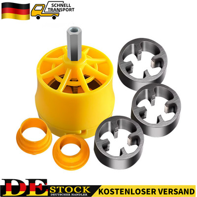 PVC Pipe Threader Kit with 1/2In 3/4 In 1 Inch Dies Pipe Threader Pipe Round Die