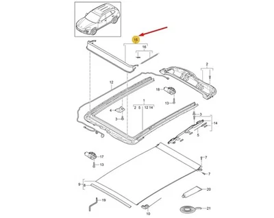 PORSCHE CAYENNE 92A Wind Deflector 9588776519B9	NEW GENUINE - Bild 1 von 2