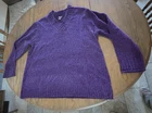 Laura Scott Woman 3x v neck purple chenille confetti colors sweater