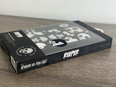 Pink Sky REAPER SKULL iPhone 16 PRO Max Case Beaded Limited