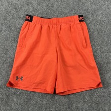 Under Armour UA Vanish Shorts Boys Large Orange 7 Inseam Loose Athletic Training