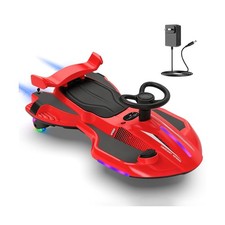 12V Electric Wiggle Car with Pedal for Kids, Rechargeable 2 in 1 Swing Toy, D...